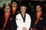 SABON NIM MATEO BASSI Y MAESTRO GERARDO LUNA, JUNTO AL GRAN MAESTRO PEDRO BARBERAN 8 DAN Y EL GRAN MAESTRO NAM SUNG CHOI 9 DAN